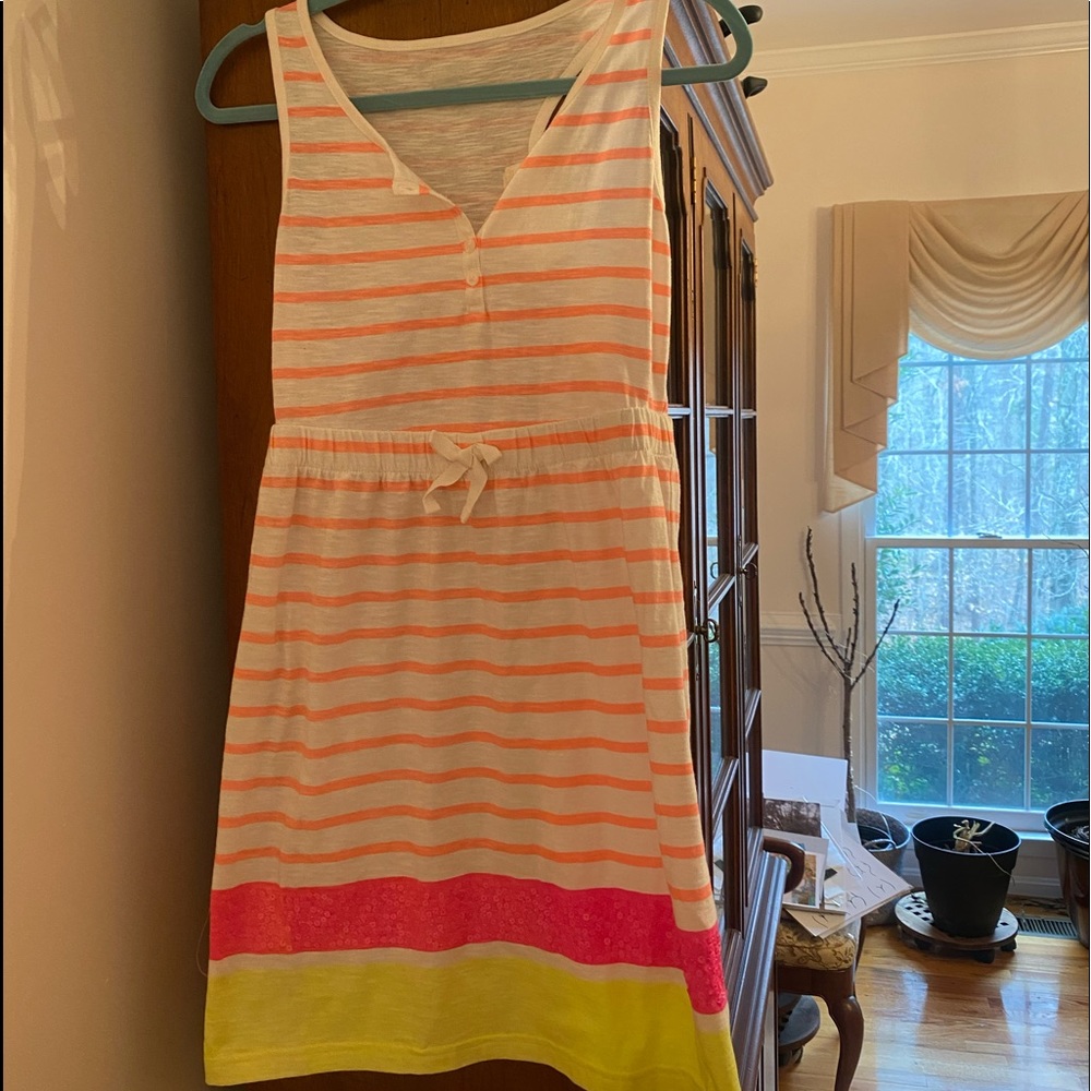 Cherokee Striped Dress With Sequin Trim